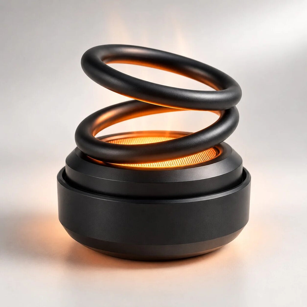 Solar Car Heater – rotating double rings, no cable, compact size