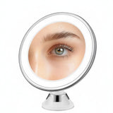 LED Makeup Mirror 10x – suction cup, three light colours
