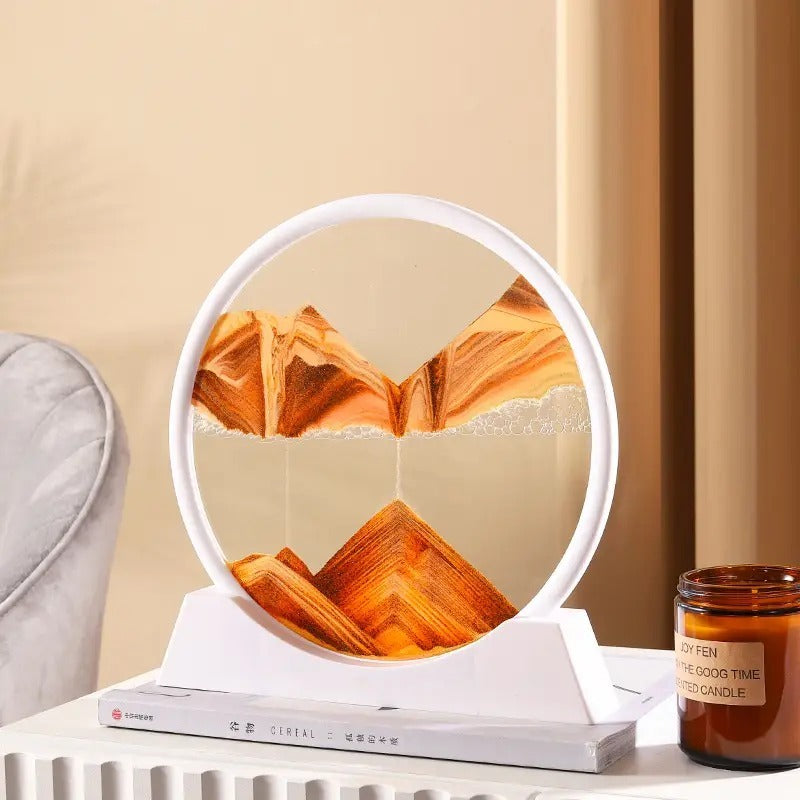 Moving Sand Art – round glass with deep sea landscape