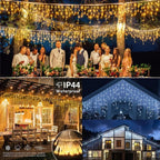 Icicle Lights – connectable LED curtain, eight light modes, IP44 outdoor rated