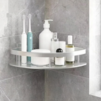 Corner Shower Shelf – wall mounted, guard rail, single or double tier