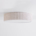 Pleated Flush Ceiling Light – textured off-white shade, diffuser, two bulbs