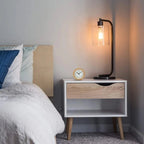 Silent Alarm Clock – beech look, round case, battery powered