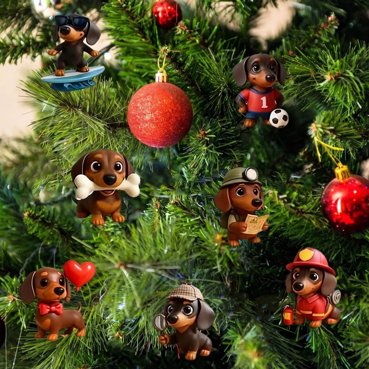 Dachshund Advent Calendar – 24 acrylic hanging ornaments