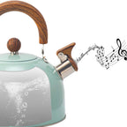 Whistling Stove Top Kettle – stainless steel, wood-effect handle, induction
