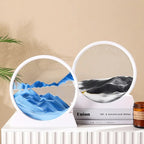 Moving Sand Art – round glass with deep sea landscape