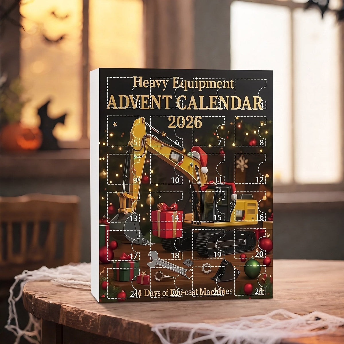 Digger Advent Calendar – 24 die-cast construction vehicles with hanging loops