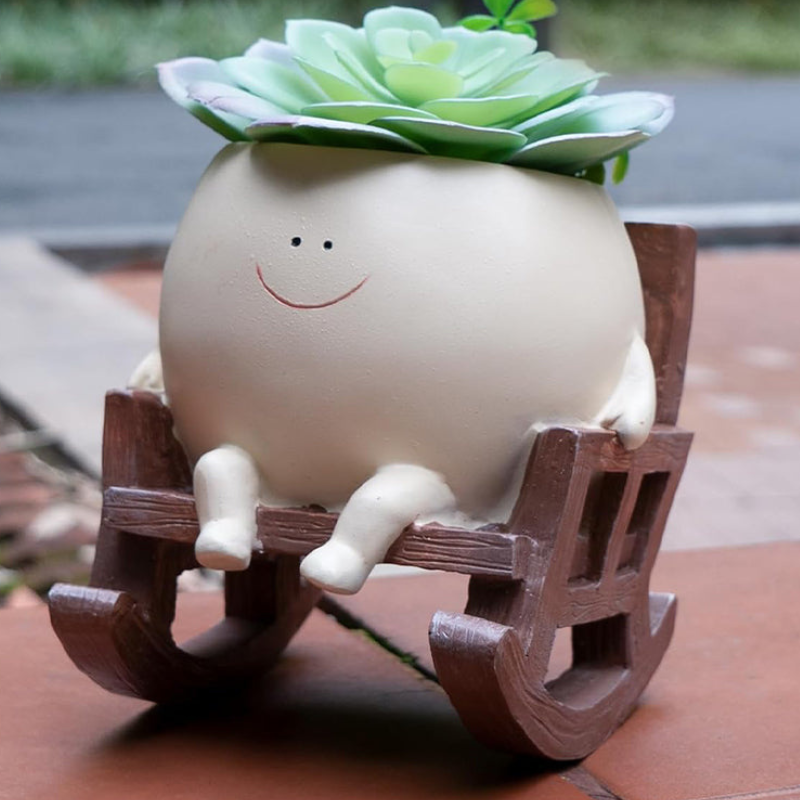Smiley Face Plant Pot – resin, three seat designs, indoor or covered outdoor