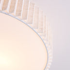 Pleated Flush Ceiling Light – textured off-white shade, diffuser, two bulbs