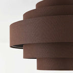 Tiered Fabric Ceiling Light – dark brown layered shade, low profile