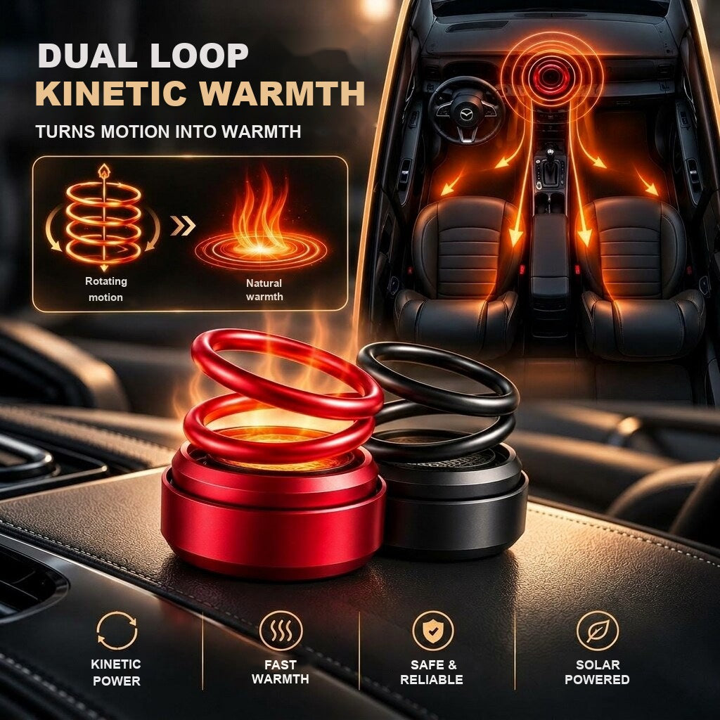 Solar Car Heater – rotating double rings, no cable, compact size