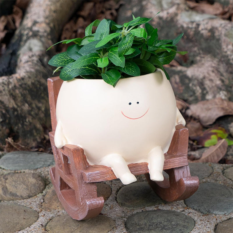 Smiley Face Plant Pot – resin, three seat designs, indoor or covered outdoor