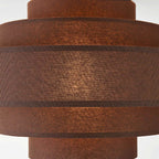 Tiered Fabric Ceiling Light – dark brown layered shade, low profile