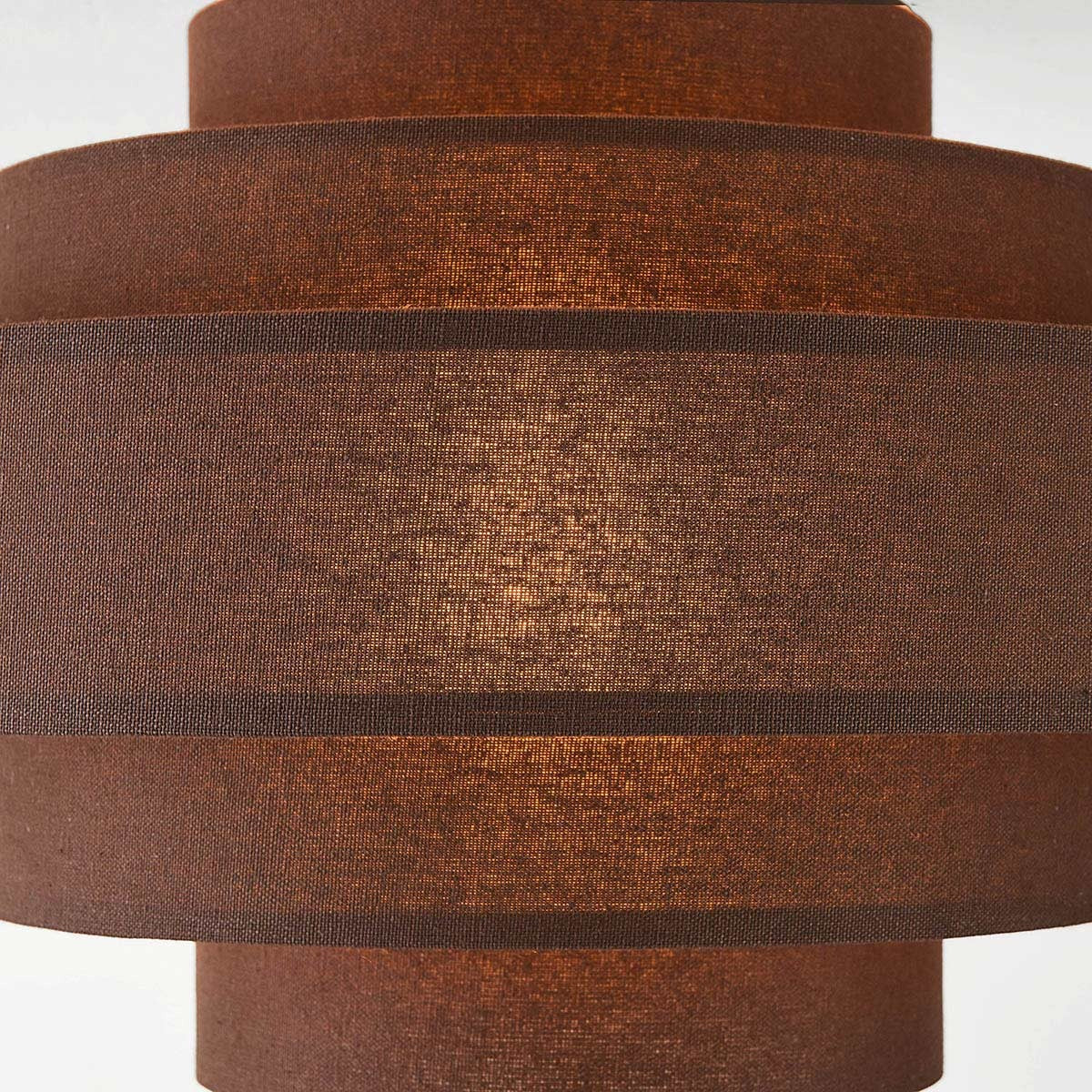 Tiered Fabric Ceiling Light – dark brown layered shade, low profile