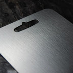 Stainless Steel Chopping Board – non-porous surface, hanging slot, knife friendly