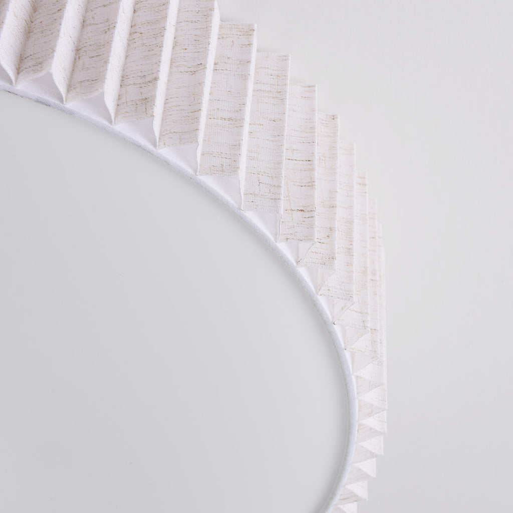 Pleated Flush Ceiling Light – textured off-white shade, diffuser, two bulbs