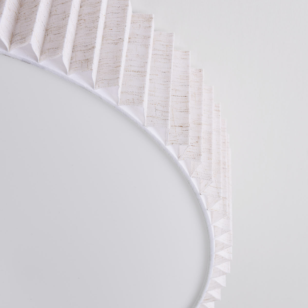 Pleated Flush Ceiling Light – textured off-white shade, diffuser, two bulbs