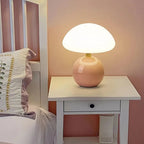 Mushroom Table Lamp – opal dome, glossy ball base, warm LED