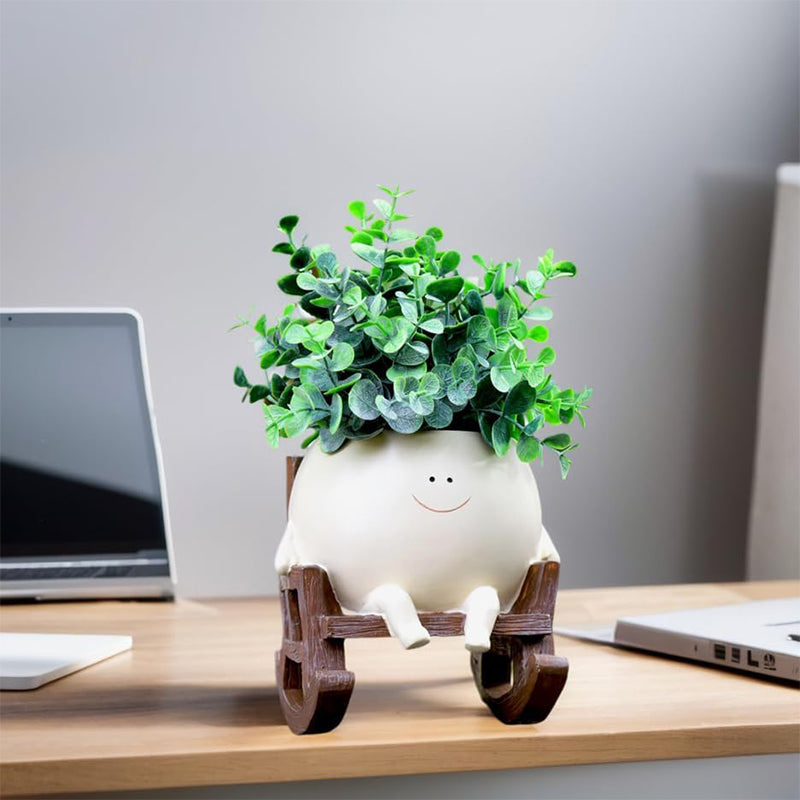 Smiley Face Plant Pot – resin, three seat designs, indoor or covered outdoor