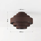 Tiered Fabric Ceiling Light – dark brown layered shade, low profile