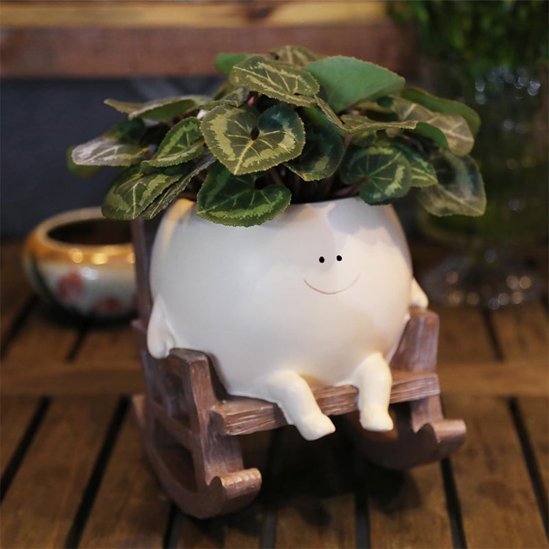 Smiley Face Plant Pot – resin, three seat designs, indoor or covered outdoor