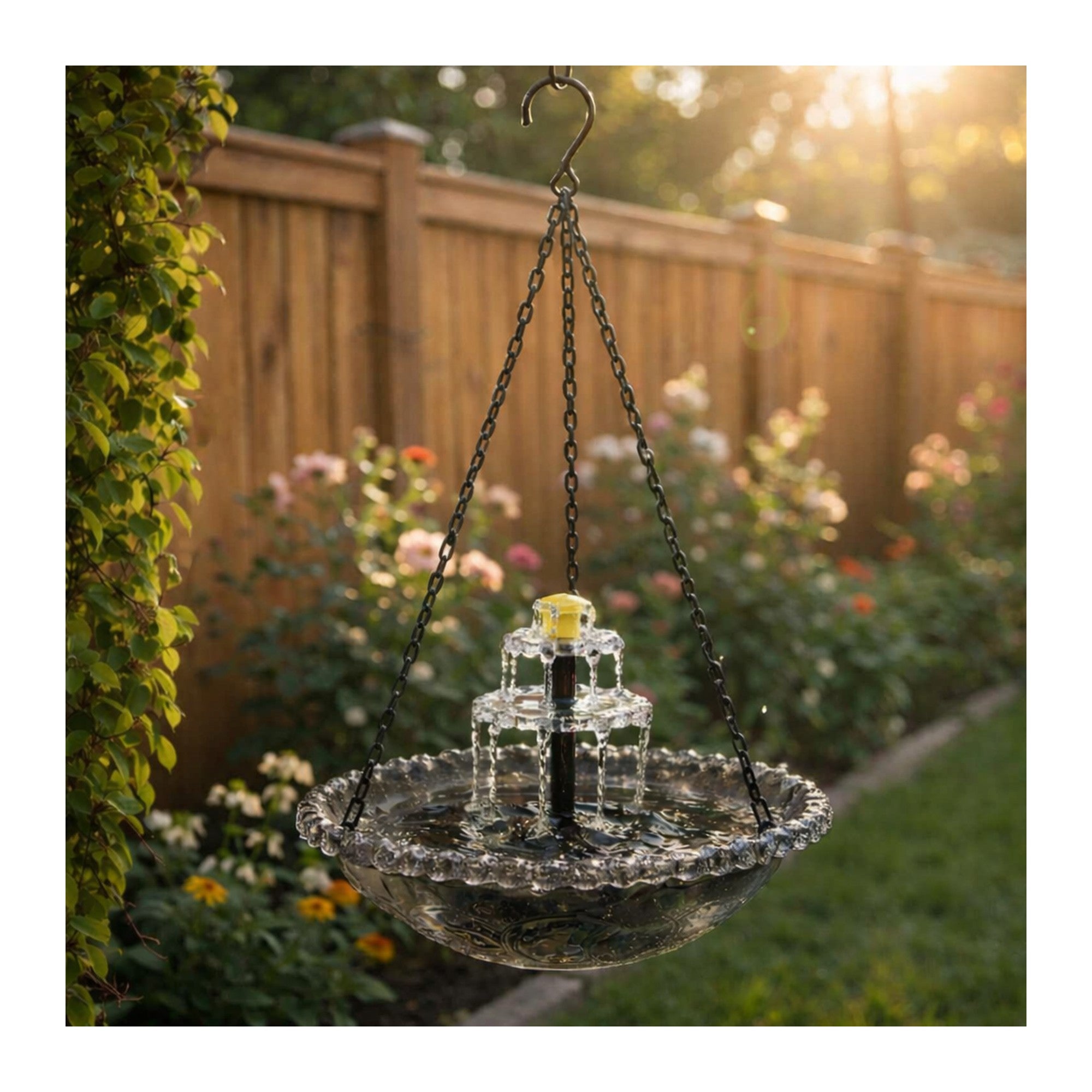 Hanging Solar Bird Bath