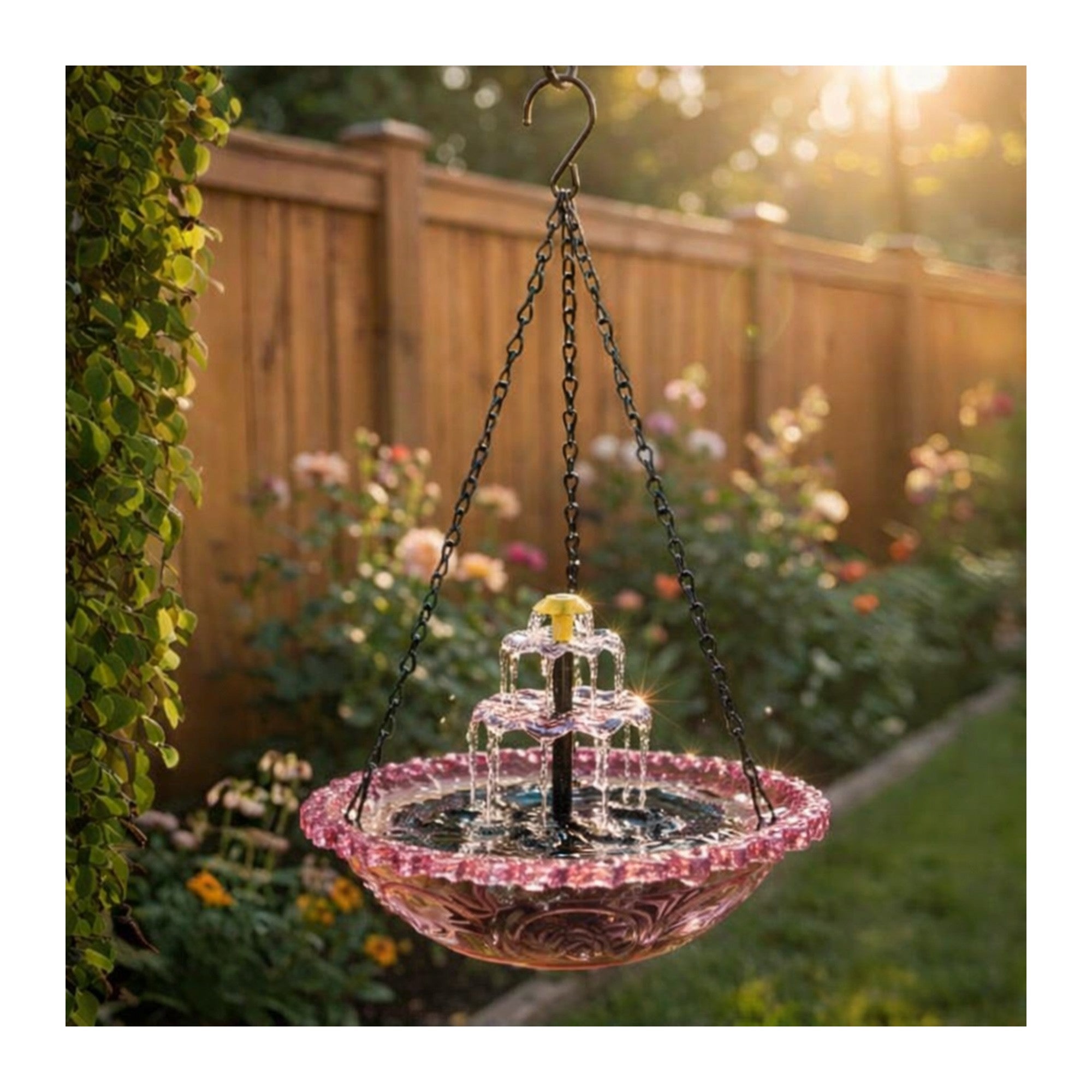 Hanging Solar Bird Bath