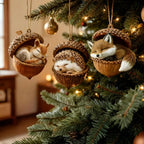 Acorn Christmas Ornament – flat acrylic, woodland animal, hanging