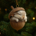 Acorn Christmas Ornament – flat acrylic, woodland animal, hanging