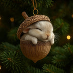 Acorn Christmas Ornament – flat acrylic, woodland animal, hanging