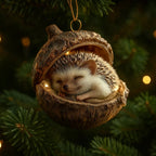 Acorn Christmas Ornament – flat acrylic, woodland animal, hanging