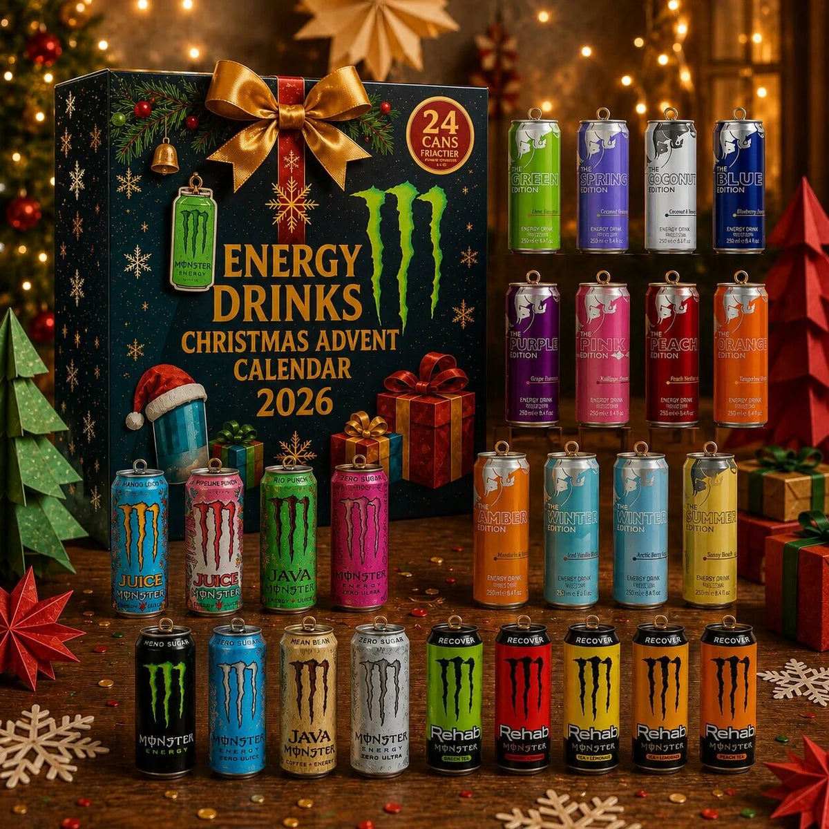 Advent Calendar 2026 – energy drink designs, 24-day countdown