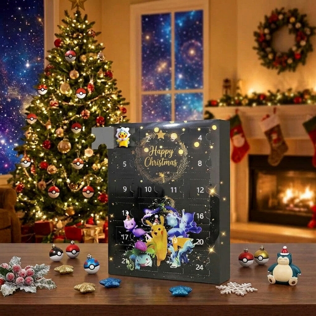 Pokémon Advent Calendar – 24 compartments, 3D figures, Christmas countdown