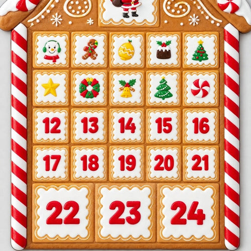 Advent Calendar – gingerbread house, magnetic refrigerator display