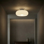 Amber Glass Ceiling Light – brass canopy, flush mount or pendant