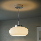 Amber Glass Ceiling Light – brass canopy, flush mount or pendant