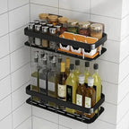 Bathroom Storage Shelf – adhesive mounting, stainless steel, Nordic style
