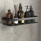Bathroom Storage Shelf – adhesive mounting, stainless steel, Nordic style