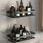 Bathroom Storage Shelf – adhesive mounting, stainless steel, Nordic style