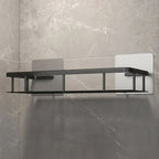 Bathroom Storage Shelf – adhesive mounting, stainless steel, Nordic style