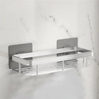 Bathroom Storage Shelf – adhesive mounting, stainless steel, Nordic style