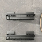Bathroom Storage Shelf – adhesive mounting, stainless steel, Nordic style