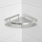 Bathroom Storage Shelf – adhesive mounting, stainless steel, Nordic style