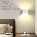 Battery Wall Light – cube shade, dimmable, adhesive mounted