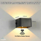 Battery Wall Light – cube shade, dimmable, adhesive mounted