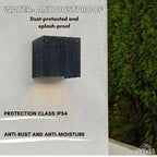 Battery Wall Light – cube shade, dimmable, adhesive mounted