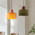 Bauhaus Glass Pendant Light – compact shade, colour options, adjustable drop