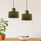 Bauhaus Glass Pendant Light – compact shade, colour options, adjustable drop