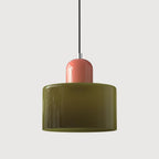 Bauhaus Glass Pendant Light – compact shade, colour options, adjustable drop