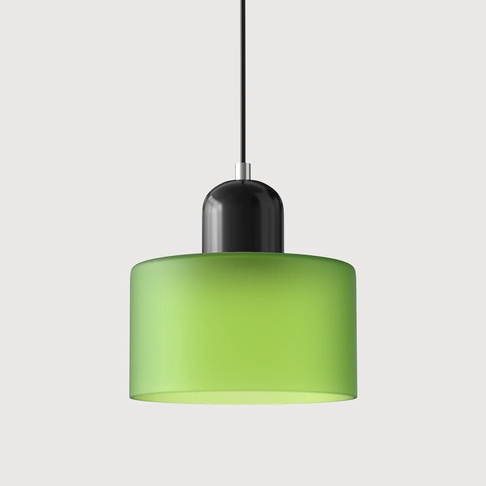 Bauhaus Glass Pendant Light – compact shade, colour options, adjustable drop